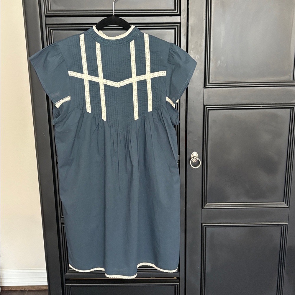 BOHME Blue Dress with White Accents